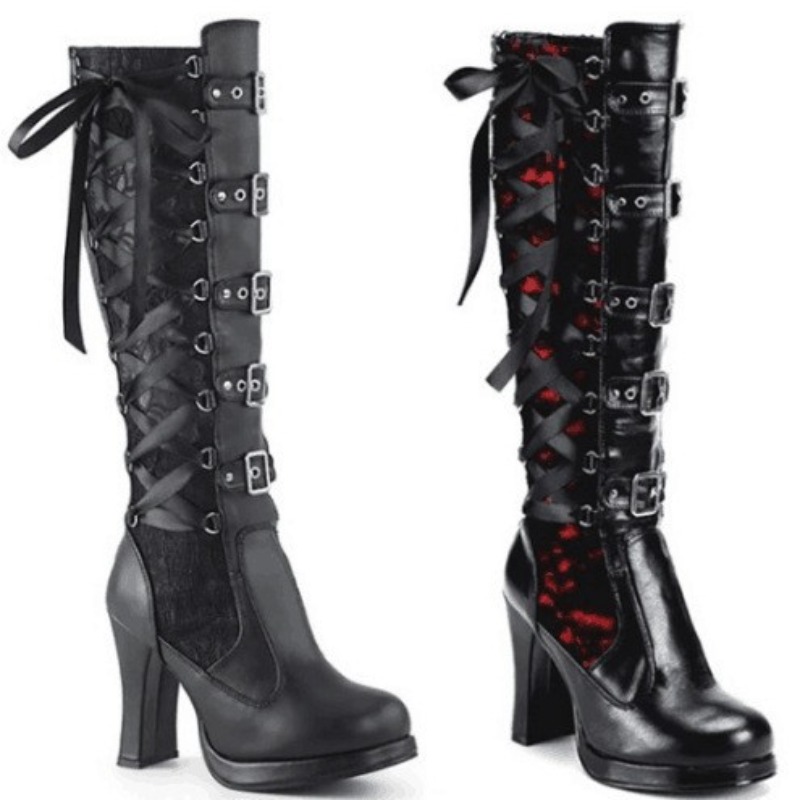 Knee High Boots Women - Bottes hautes pour femmes style punk