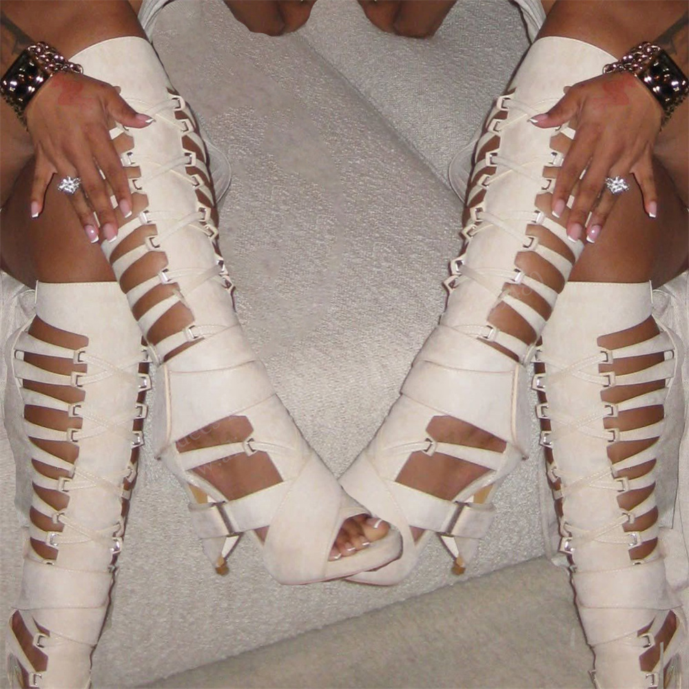 Sandales longues tendance à ta - Knee High Boots Women avis et prix